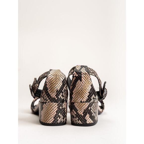 AGL  snake print  sandal with ankle strap  size 38/ Us 8 - Picture 3 of 14